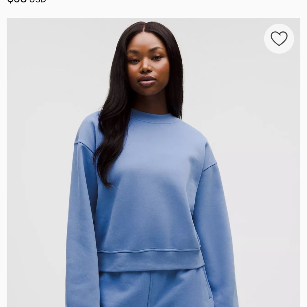Lululemon Scuba Blue Sweatshirt Cropped